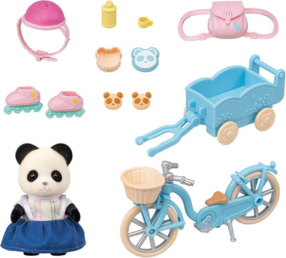 Sylvanian Families Conjunto de bicicleta e skate - Panda Girl - conjunto de casa de bonecas 5652