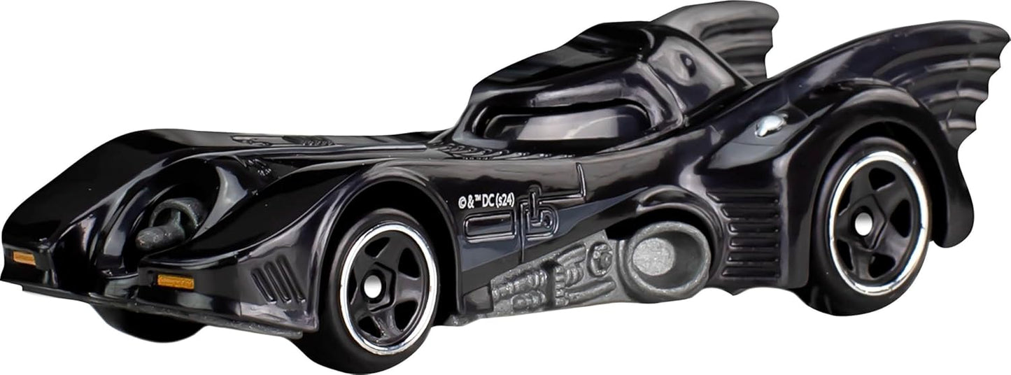 Hot Wheels Carros de brinquedo fundidos sob pressão em escala 1:64 conjunto de 5 veículos do 85º aniversário do Batman com 5 réplicas diferentes do Batmóvel em embalagens comemorativas