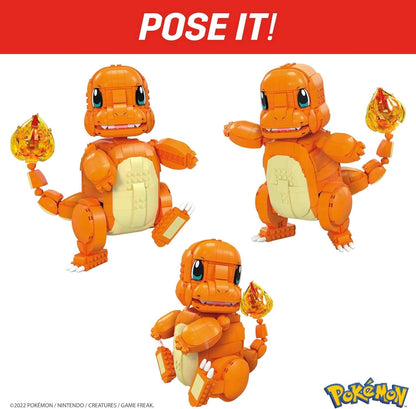 MEGA Conjunto de construção Pokémon Jumbo Charmander com 750 peças e peças compatíveis e Pokébola, conjunto de brinquedo para presente para maiores de 10 anos, HHL13