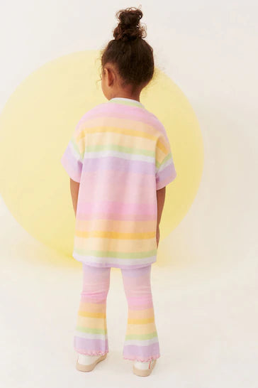 |Niña| Conjunto de leggings y top con vuelo - Rainbow Flare (3 meses a 7 años)