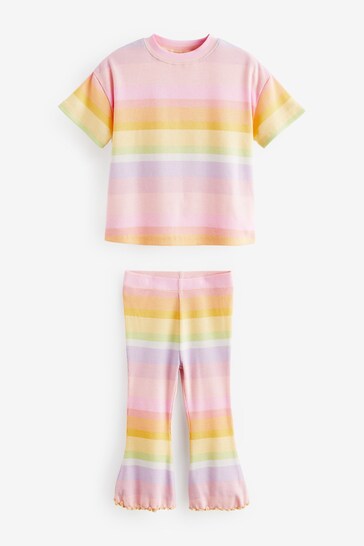 |Niña| Conjunto de leggings y top con vuelo - Rainbow Flare (3 meses a 7 años)