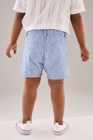 |Boy| Shorts Chinos - Azul Chambray (3 Meses - 7 Anos)