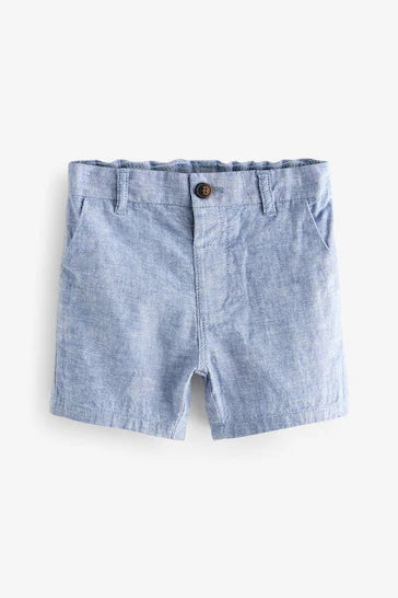 |Boy| Shorts Chinos - Azul Chambray (3 Meses - 7 Anos)