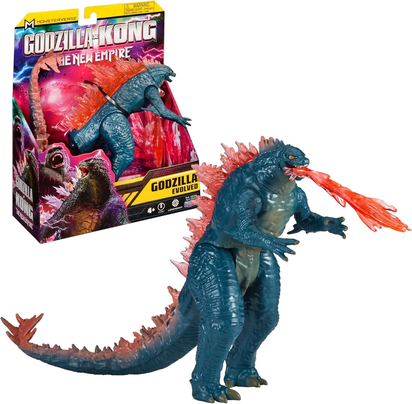 MonsterVerse Godzilla x Kong: The New Empire, brinquedo de boneco de ação Godzilla Evolved de 6 polegadas, brinquedo icônico de personagem de filme colecionável, inclui recurso de energia de raio de calor, brinquedo adequado para maiores de 4 anos