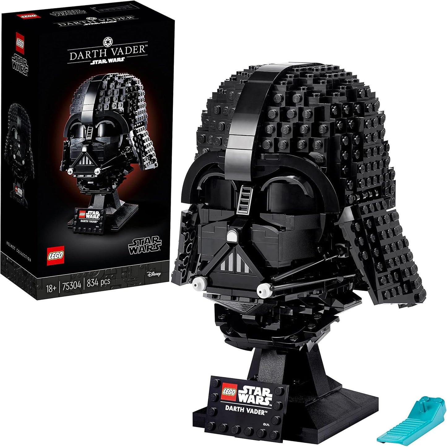 LEGO Conjunto de capacete Star Wars Darth Vader, kit de modelo de exibição de máscara para adultos construirem, ideia de presente para homens, mulheres, ele ou ela, modelo colecionável de decoração de casa 75304