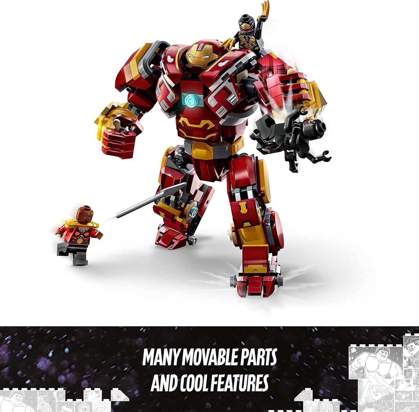 LEGO Marvel The Hulkbuster: Figura de ação da Batalha de Wakanda, brinquedo montável com minifigura de Hulk Bruce Banner, conjunto de Vingadores: Guerra do Infinito para crianças, meninos e meninas