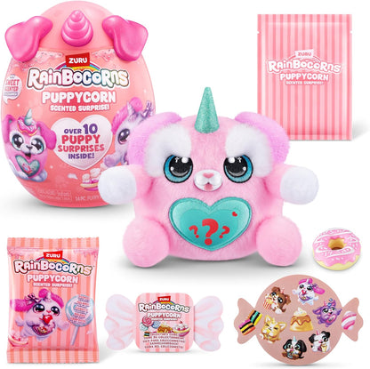 Rainbocorns ZURU Puppycorn Scent Surprise, Schnauzer, por ZURU Surprise Unboxing Soft Toy, perfumado cachorrinho de pelúcia para meninas (Schnauzer)