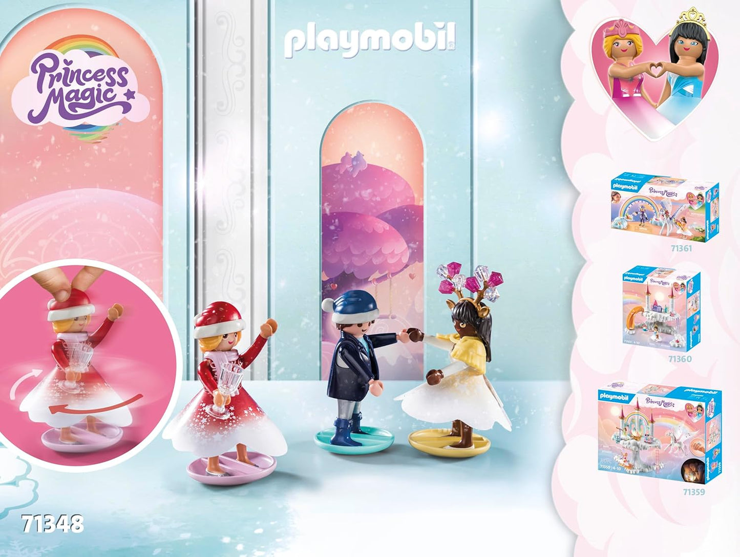 PlayMOBIL 71348: Calendario de Adviento Navidad bajo el arco iris, Fiesta con princesas, 24 días hasta Navidad, Regalos, Juguete coleccionable, Juego de rol divertido e imaginativo, Juegos aptos para niños a partir de 4 años