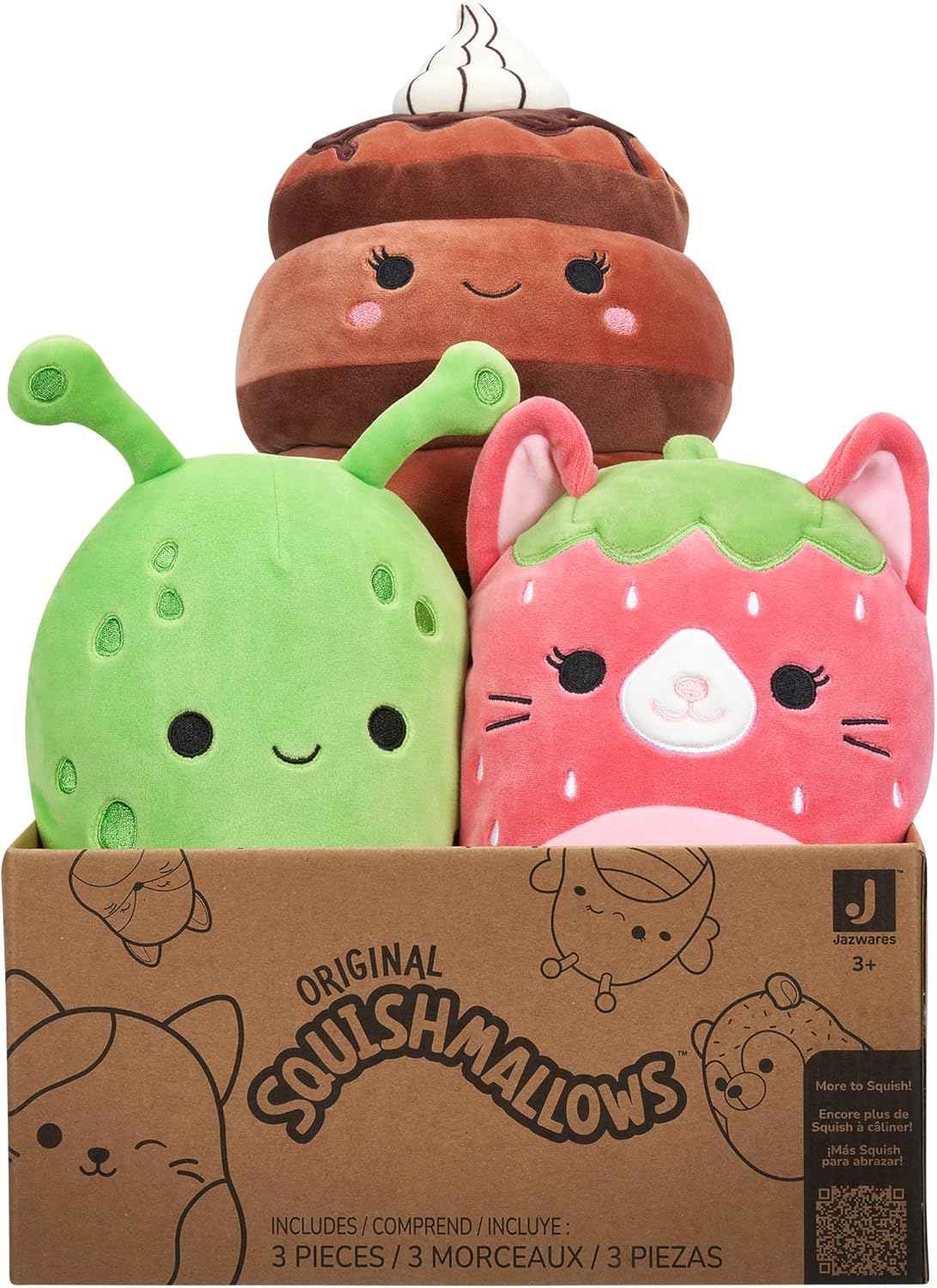 Squishmallows Pacote misterioso original de 8 polegadas pelúcia ultramacia de tamanho pequeno - os estilos variam na caixa surpresa que inclui três originais de 8 polegadas