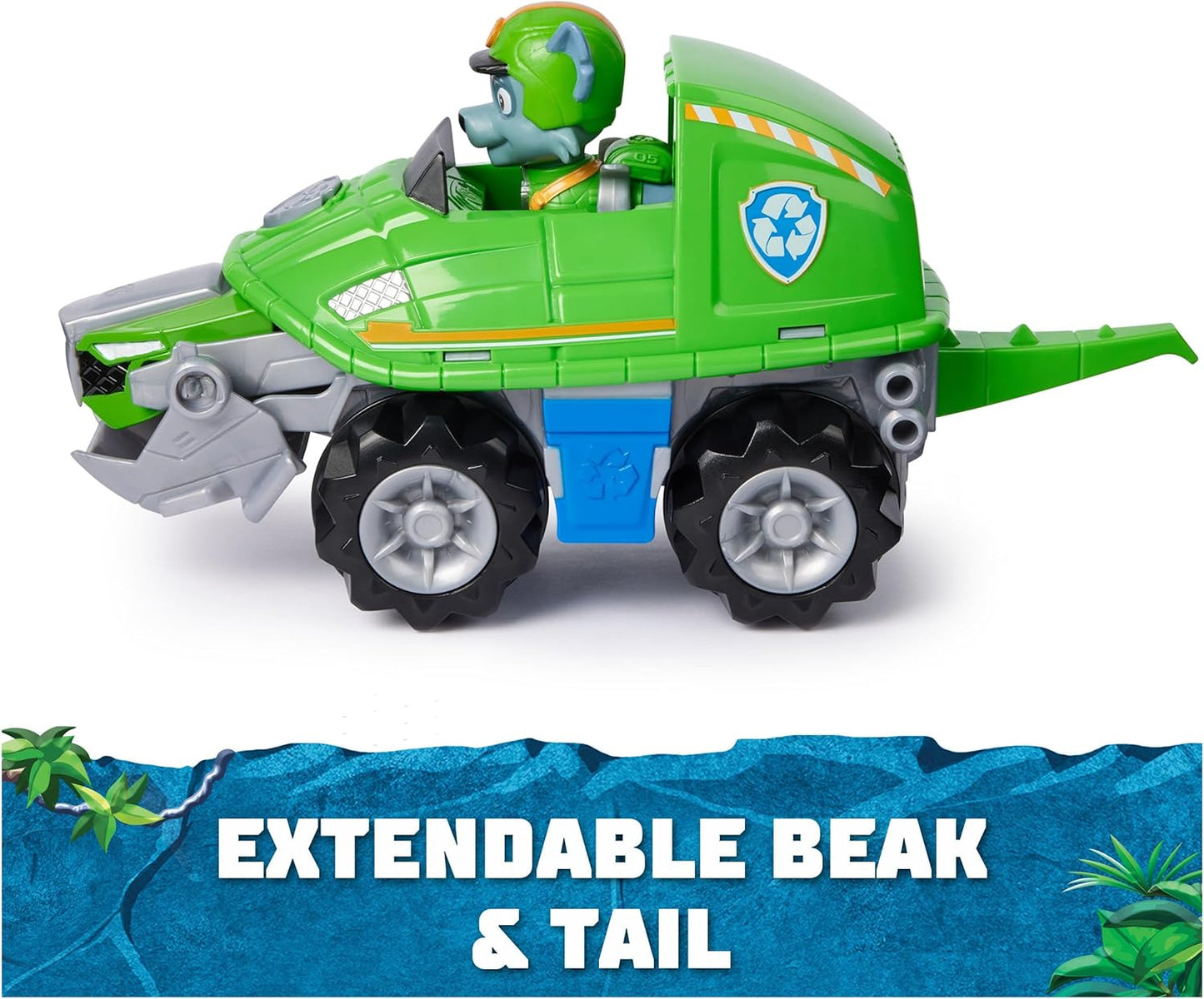 Paw Patrol Jungle Pups, vehículo de tortuga rocosa, camión de juguete con figura de acción coleccionable, juguetes para niños y niñas de 3 años en adelante