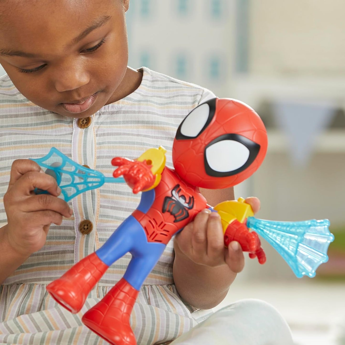 SPIDEY AND HIS AMAZING FRIENDS Marvel Electronic Suit Up Spidey, boneco de ação de 10 polegadas, brinquedos pré-escolares para crianças de 3 anos ou mais