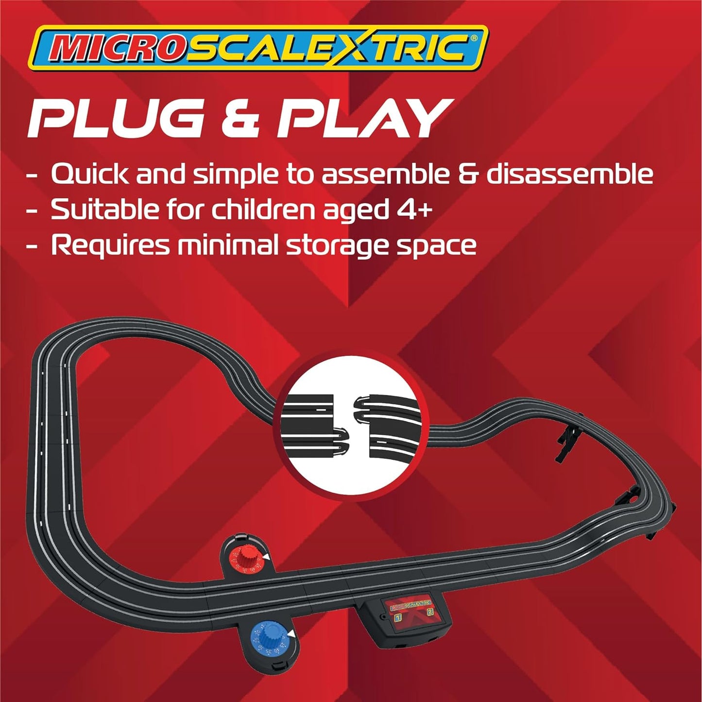 Scalextric Micro Scalextric - Conjunto de corrida de super velocidade Lamborghini vs Porsche - Conjuntos de corrida movidos a bateria, pistas de corrida de slot car