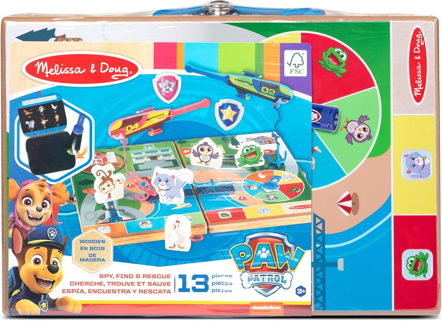 Melissa & Doug Caminhão de brinquedo PAW Patrol com blocos de construção de madeira com alfabeto e número, brinquedos infantis para meninas e meninos de 3 anos ou mais, brinquedos PAW Patrol para meninos, presente de veículos infantis para menino ou