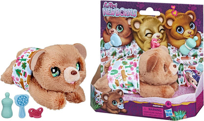 Hasbro furReal Newborns Bears, brinquedo de pelúcia animatrônico interativo com efeitos sonoros, fecha os olhos, a partir de 4 anos, F4158, multicolorido