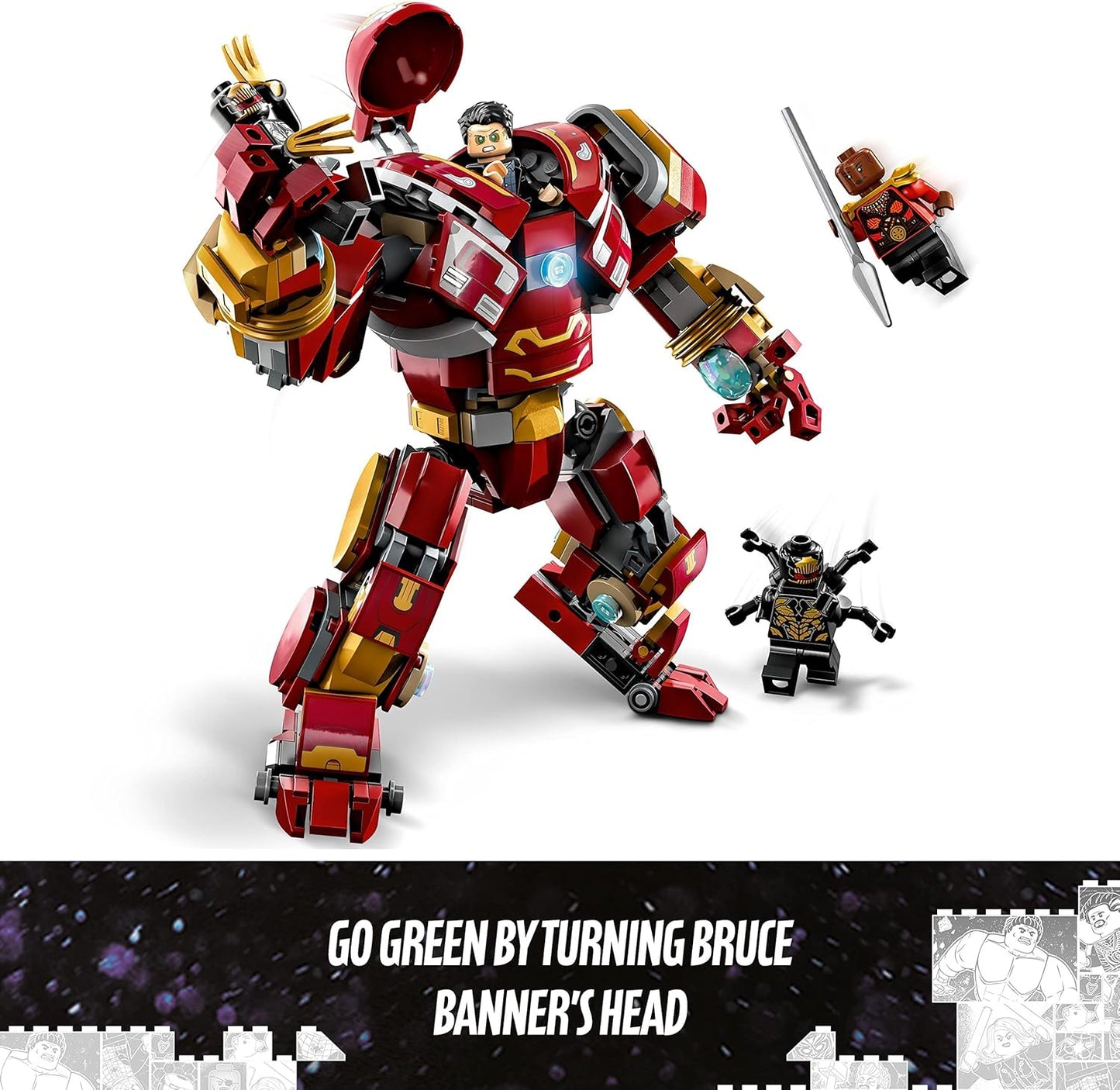 LEGO Marvel The Hulkbuster: Figura de ação da Batalha de Wakanda, brinquedo montável com minifigura Hulk Bruce Banner, conjunto Vingadores: Guerra Infinita para crianças