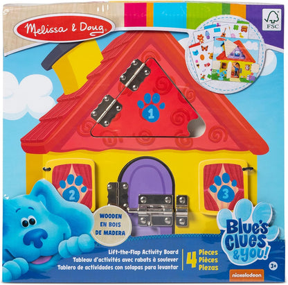 Melissa & Doug Pistas do Blues e você! Quadro de atividades de madeira para levantar a aba