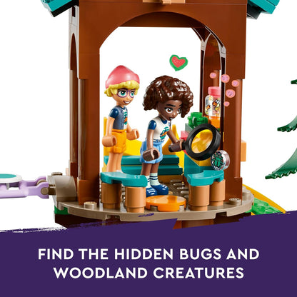 LEGO Friends Adventure Camp Tree House Camping Playset Toy para meninas e meninos de 8 anos ou mais, conjunto de construção, 5 minibonecas e 5 figuras de animais, ideia de presente de aniversário para crianças 42631