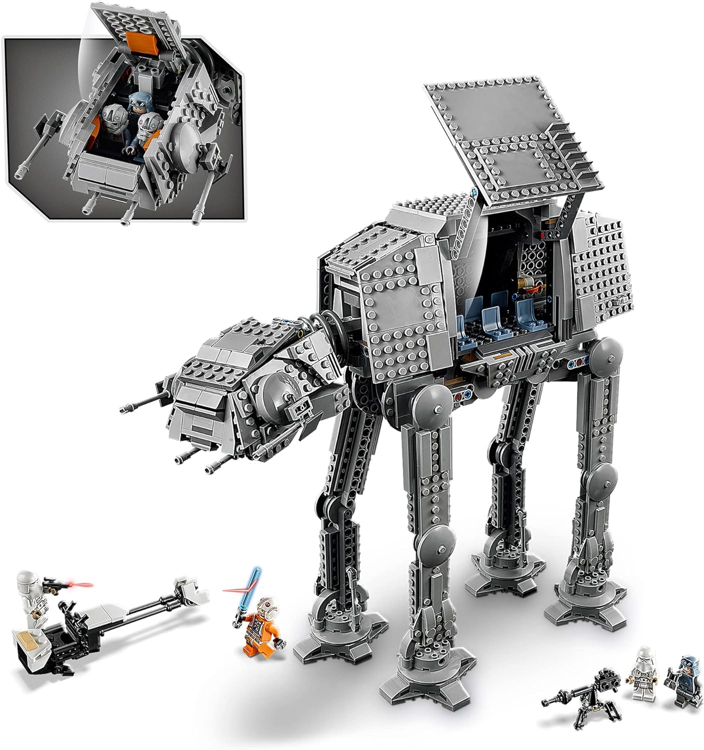 LEGO Kit de construção Star Wars AT-AT 75288, conjunto de brinquedo de construção divertido para as crianças interpretarem missões emocionantes no universo Star Wars e recriarem cenas clássicas da trilogia Star Wars (1.267 peças)