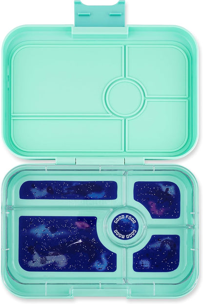 Yumbox  Tapas tamanho maior - lancheira Bento à prova de vazamentos com 5 compartimentos para pré-adolescentes, adolescentes e adultos (Bali Aqua com bandeja Aqua transparente) (BAIII202303A)