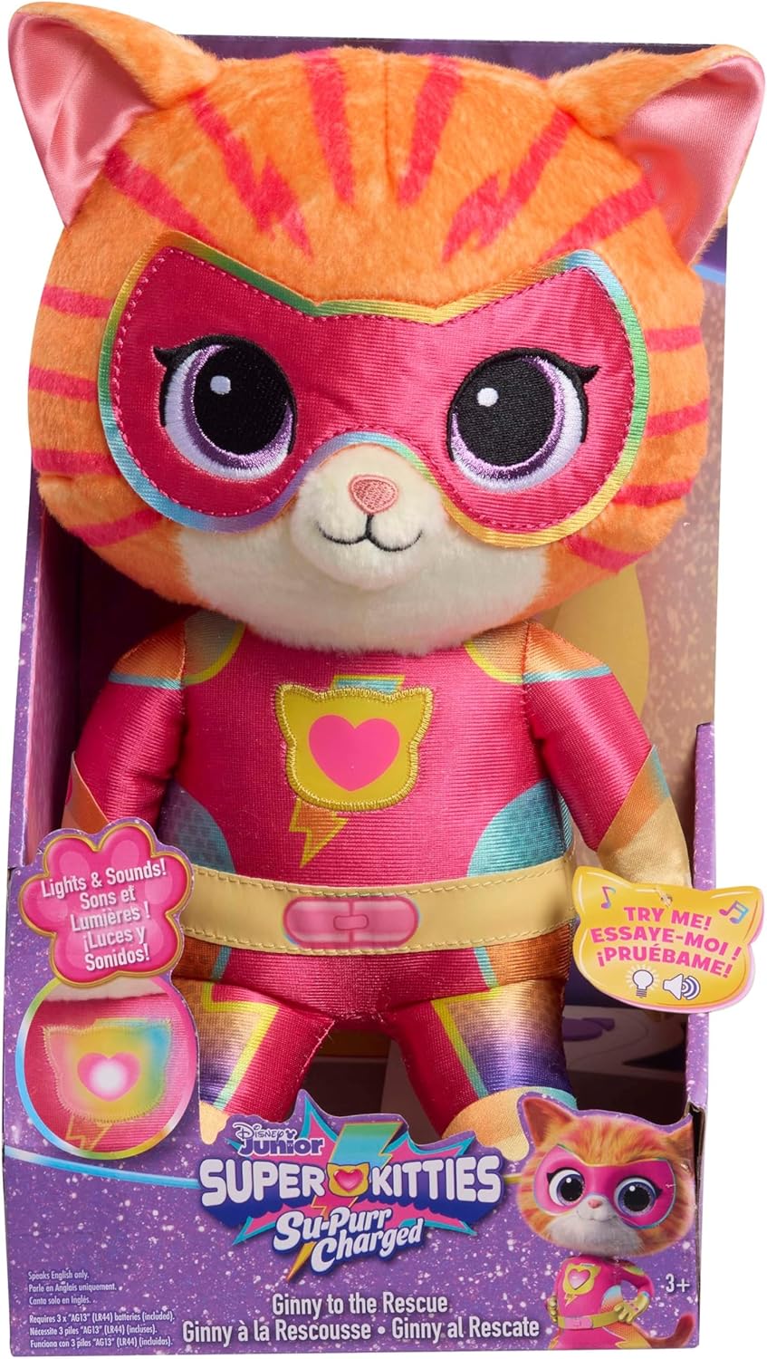 Just Play Disney Junior SuperKitties Su-Purr Charged Ginny to the Rescue, brinquedos infantis para maiores de 3 anos