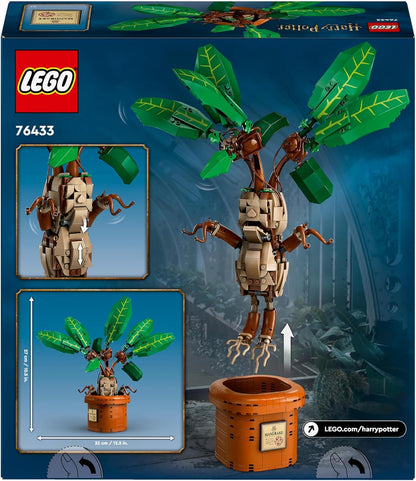 LEGO Figura e pote de brinquedo de planta mandrágora de Harry Potter, conjunto mágico, ideia de presente do mundo mágico para meninas, meninos e fãs, crianças imaginativas, decoração de quarto ou acessório de mesa 76433