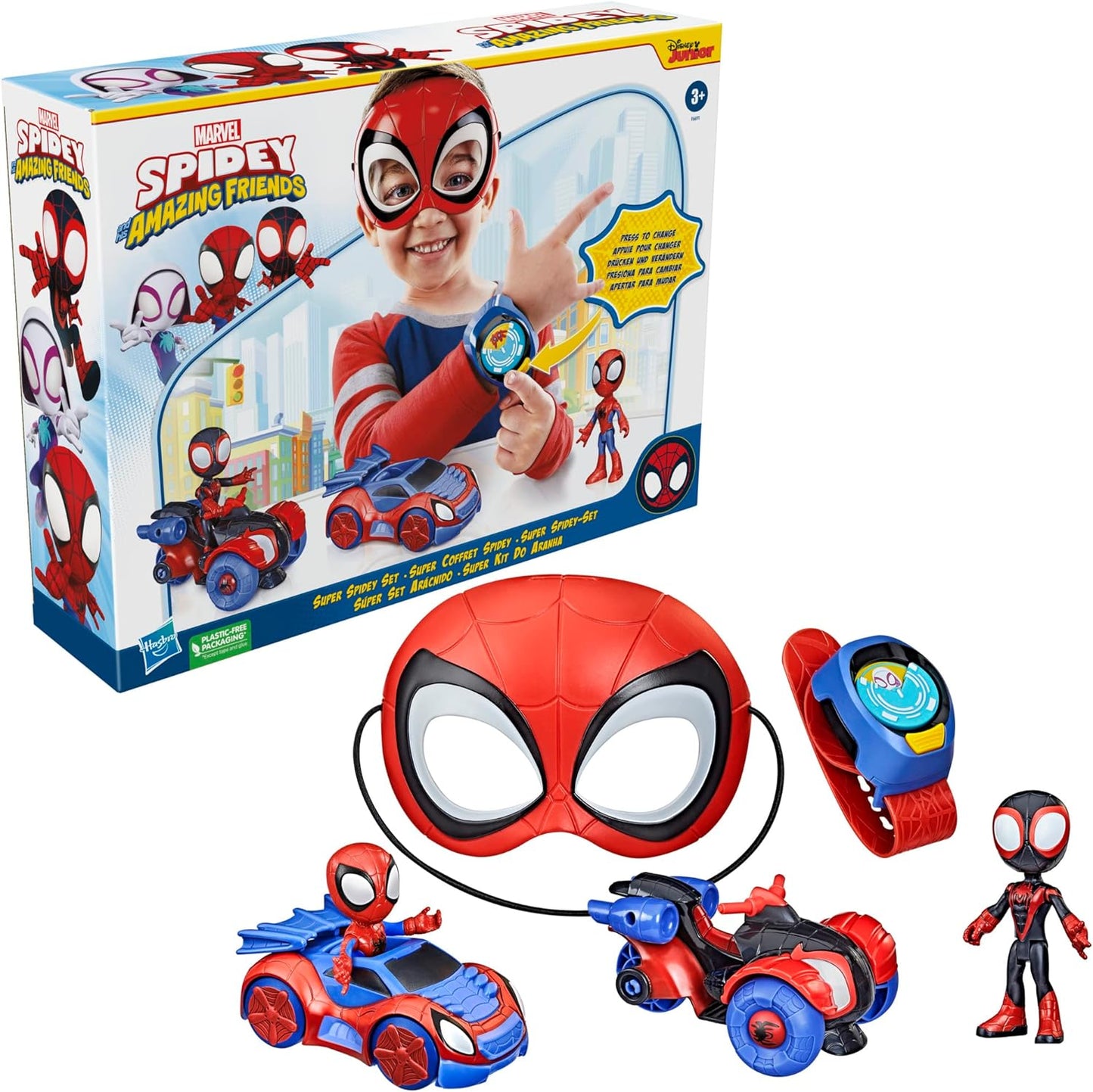 SPIDEY AND HIS AMAZING FRIENDS PACOTE DE VEÍCULOS DE ROLE PLAY Exclusivo da Amazon