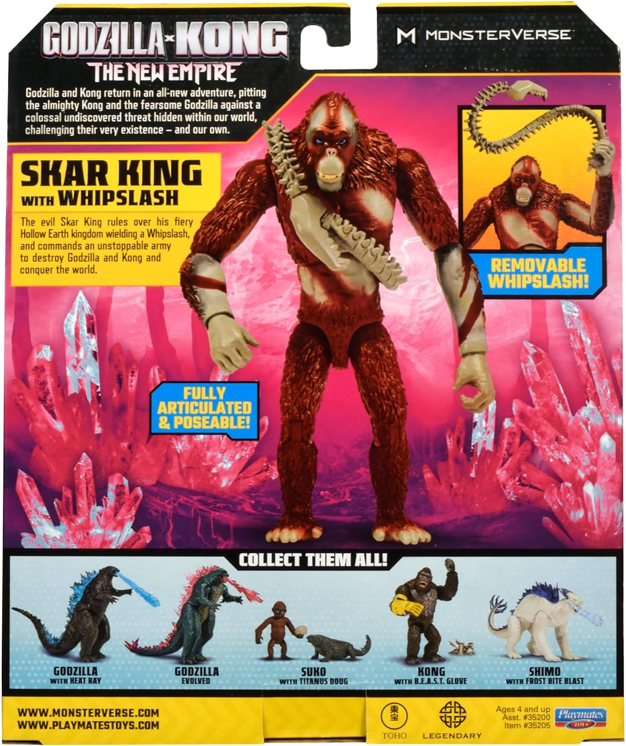 Godzilla x Kong: The New Empire, brinquedo de boneco de ação Skar King +4 anos, 14 Centímetros