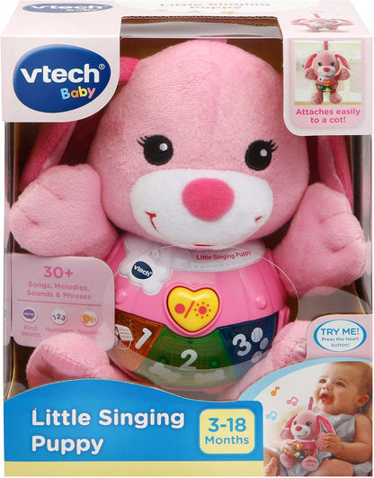 VTech 502353 Cachorro Cantor, Juguete Educativo, Juguete Musical Interactivo para Bebés con Luces y Sonidos, Regalo Adecuado para Niños y Niñas de 3 a 18 Meses, Rosa, 5,0cm*11,0cm*11,0cm.