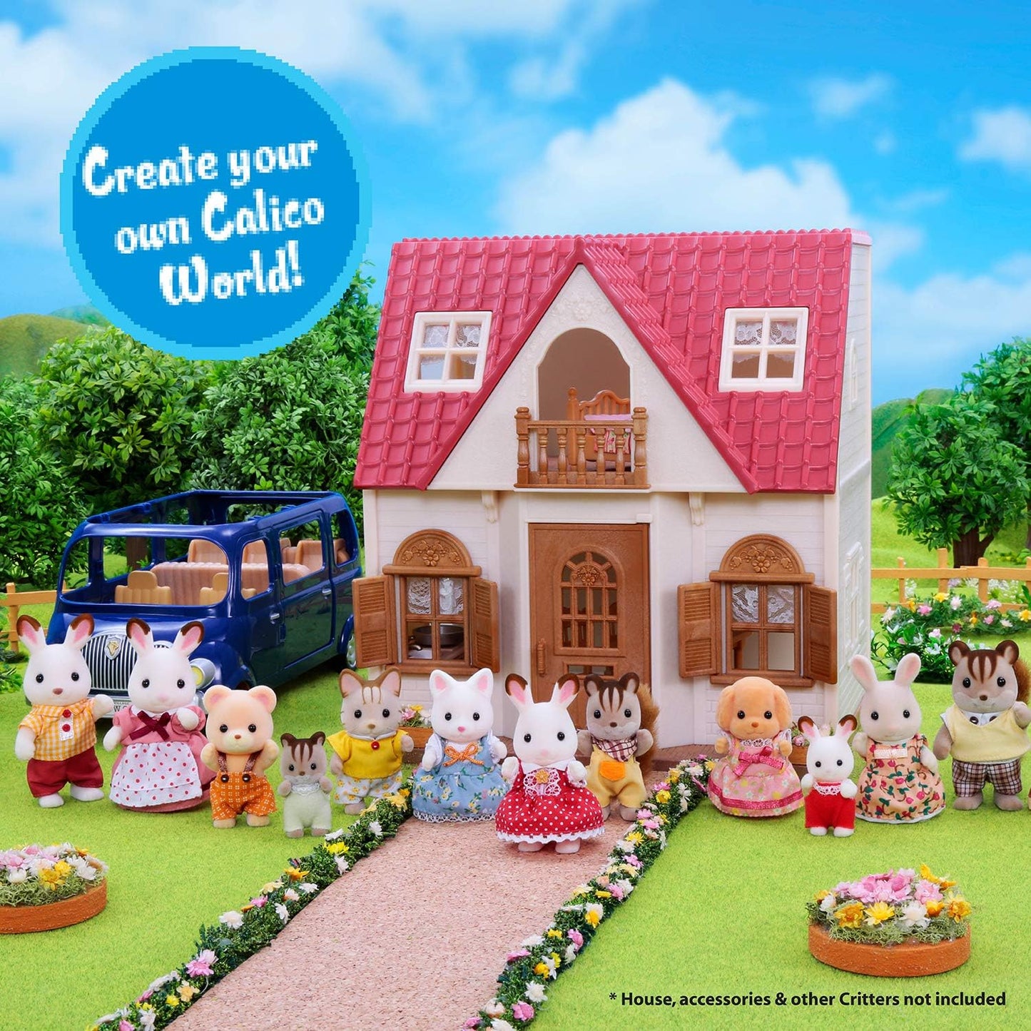 Sylvanian Families 5458 Bonecas trigêmeas de gato persa - conjuntos de jogos para casa de bonecas