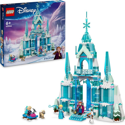 LEGO ǀ Conjunto de brinquedos de construção do Palácio de Gelo da Disney Frozen Elsa para crianças com um castelo e figuras de minibonecas Elsa e Anna, ideia divertida de presente para meninas, meninos e fãs de cinema com mais de 6 anos 43244