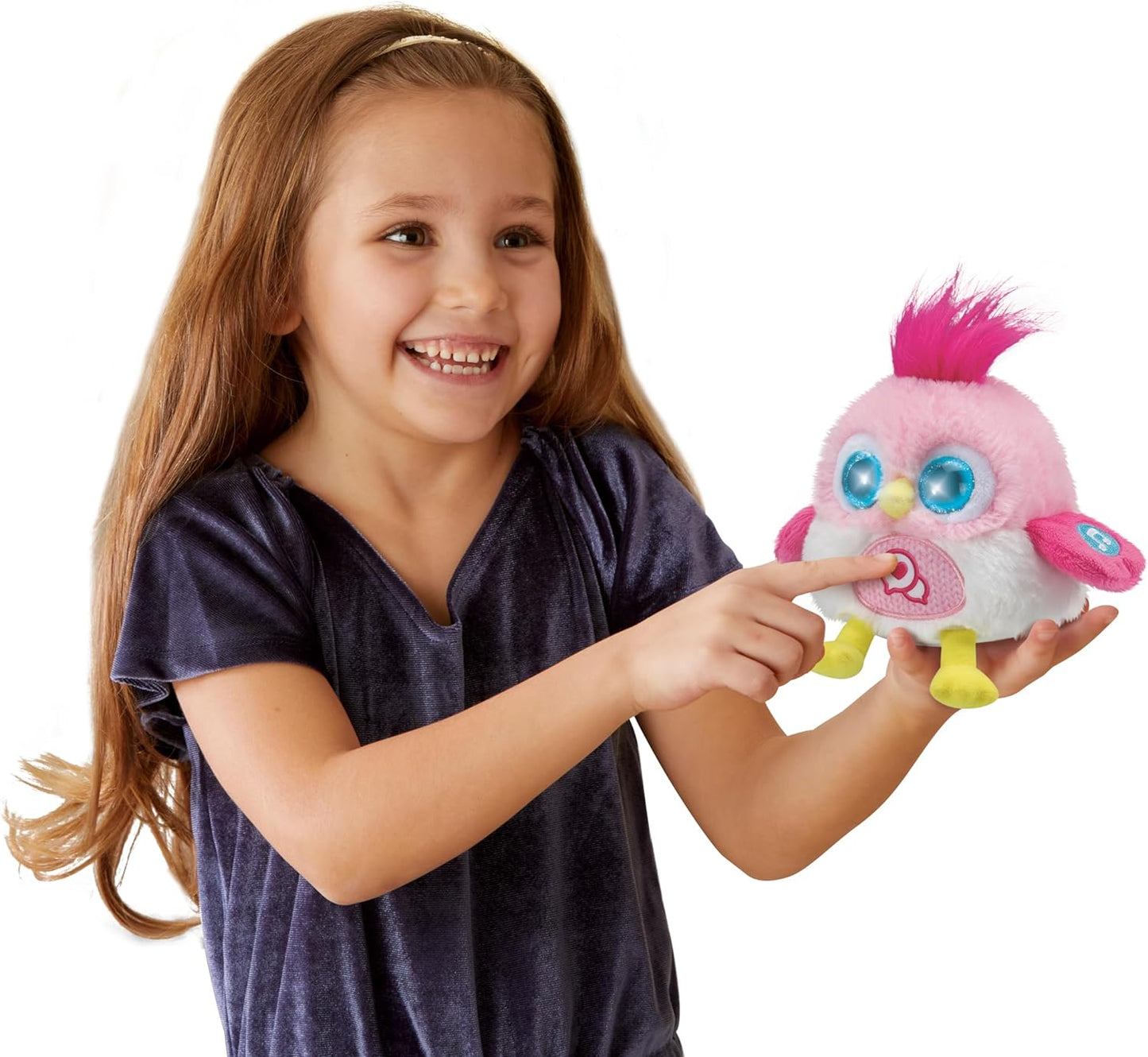 VTech LoLibirds, Juguete Interactivo para Pájaros con Respuestas Divertidas, Ojos que Cambian de Color, Música y Sonidos, Se Queda en el Hombro, Regalo para niños de 4, 5, 6 años en adelante, Azul, Versión en inglés