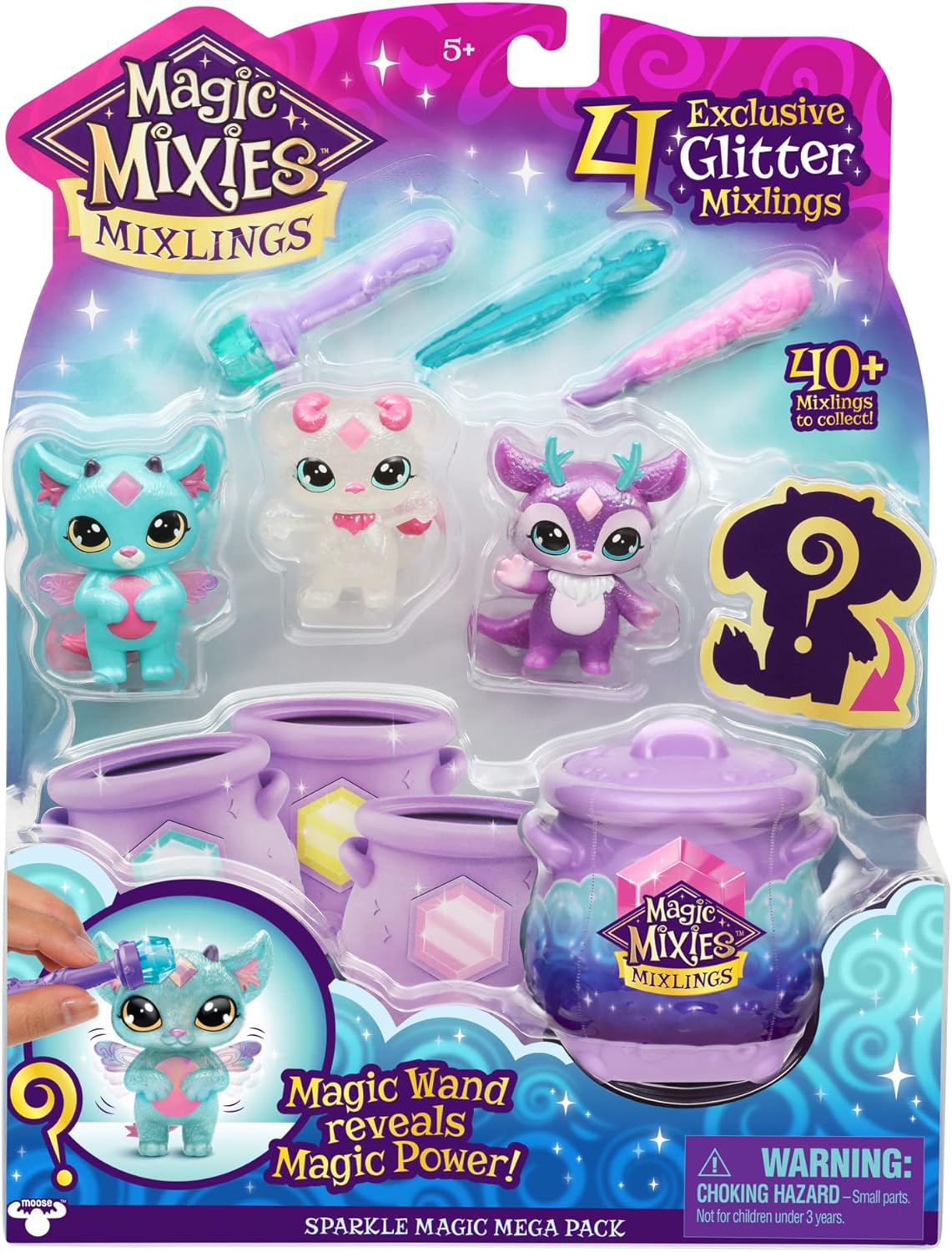 Magic Mixies  Mixlings Magic Castle Playset, Playset expansível com varinha mágica que revela 5 momentos mágicos, para crianças a partir de 5 anos