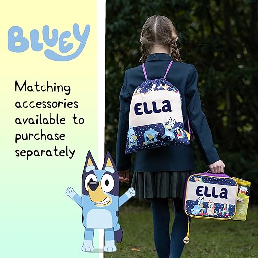 Bluey Bolsa con cordón personalizada para niños Bolsa de educación física - Bolsa escolar para niños - Regalo personalizado para niños y niñas - Bolsa de natación para niños Púrpura