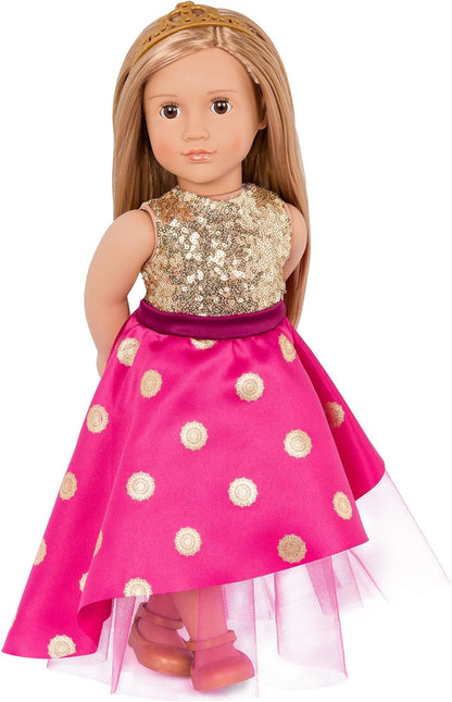 Our Generation Sarah Girl Doll - Boneca fashion de 18 polegadas com tema de princesa com tiara e vestido brilhante - Inclui conjunto de roupas de 4 peças