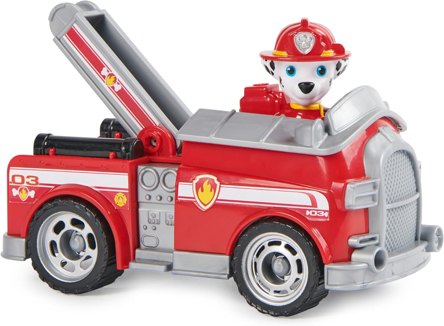 Paw Patrol, Carro de Bombeiros Marshall, Caminhão de Brinquedo com Boneco de Ação Colecionável, Brinquedos Infantis Sustentáveis para Meninos e Meninas a partir de 3 anos