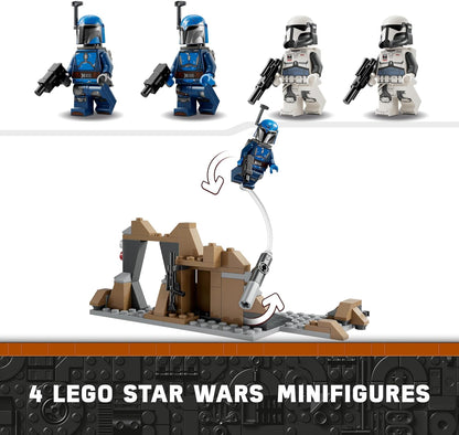 LEGO Star Wars: The Mandalorian Ambush on Mandalore Battle Pack, brinquedo de construção para meninos e meninas de 6 anos ou mais, com minifiguras de 4 personagens, pequeno presente criativo para crianças 75373