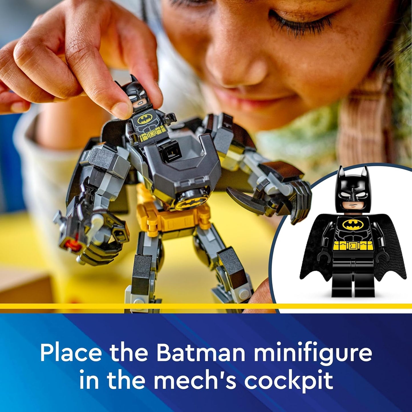 LEGO Brinquedo de super-herói DC Batman Mech Armor para crianças, conjunto colecionável com boneco de ação de robô e minifigura, pequeno presente criativo para meninos e meninas de 6 anos ou mais 76270