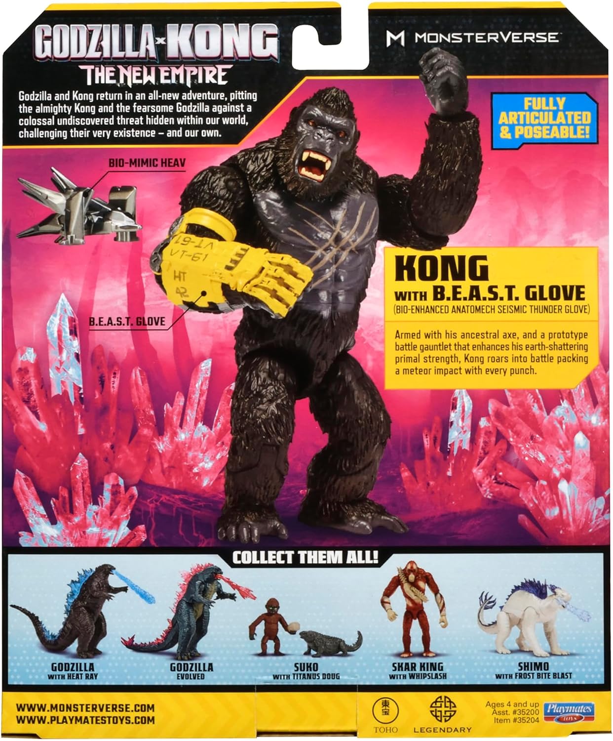 MonsterVerse Godzilla vs. Kong: The New Empire, figura de acción de Kong de 6 pulgadas, personaje icónico de película coleccionable, incluye función de guante BEAST, juguete adecuado para mayores de 4 años