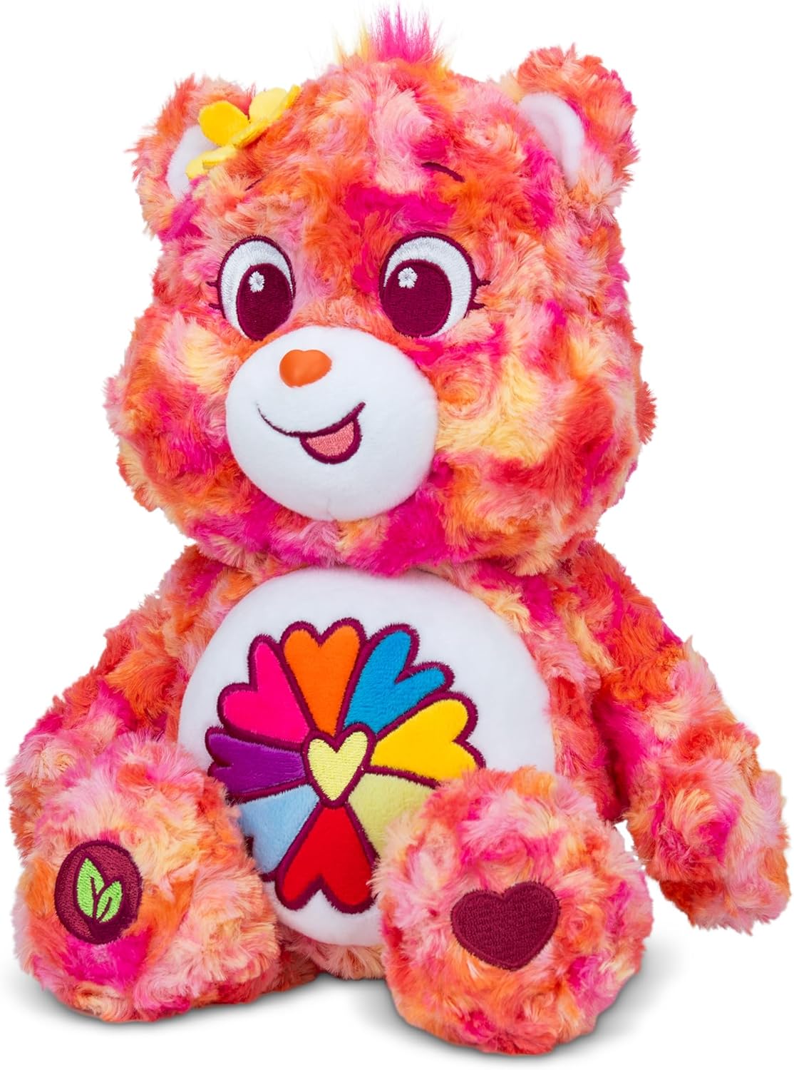 Care Bears, Flower Power Bear 35cm Peluche mediano, Respetuoso con el medio ambiente, Peluches coleccionables para niños, Peluches para niñas y niños, Lindos peluches adecuados para niñas y niños a partir de 4 años