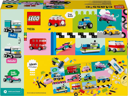 LEGO Veículos criativos clássicos, kit de carros modelo coloridos com um brinquedo de carro de polícia, caminhão de sorvete, limusine, van e muito mais, brinquedos de construção de tijolos para crianças, meninos e meninas de 5 anos