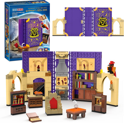 Under the Baubles Potter Fan Wizard World Moment: Conjuntos de construção de brinquedos para livros de escritório de Dumbledore com tema de filme, conjunto de aula HP para crianças, presentes para meninos e meninas