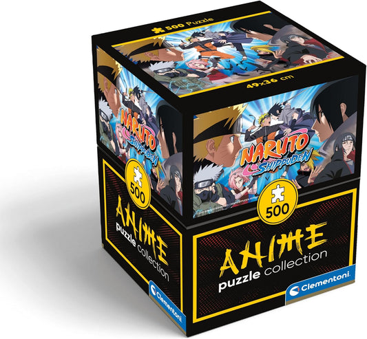 Clementoni 35517 Shippuden Shippuden-500 quebra-cabeças, horizontal, diversão para adultos, mangá, anime, feito na Itália, cubo Naruto 500 peças