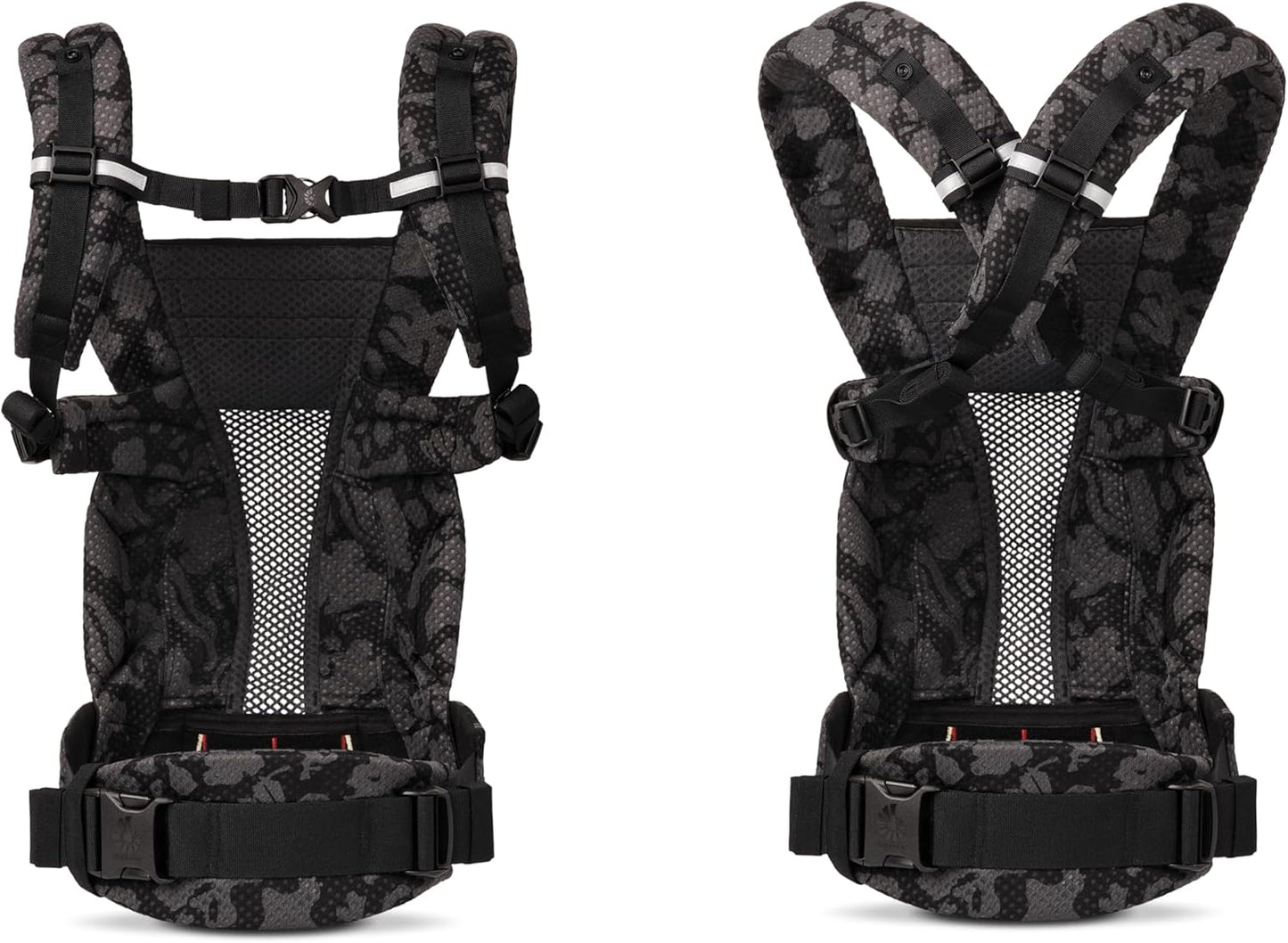 Ergobaby Omni Breeze Portabebés para recién nacidos, desde el nacimiento hasta 45 lbs, 4 posiciones, malla SoftFlex, posición ergonómica del bebé hacia adentro y hacia atrás, Onyx Blooms