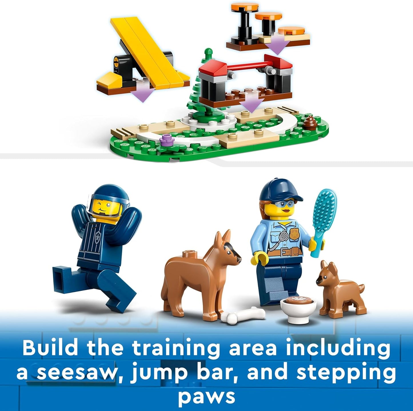 LEGO Animal Bundle: City Mobile Police Dog Training (60369) e Minecraft The Mushroom House (21179), com figuras de cachorro, cachorrinho e aranha, carro e casa de polícia de brinquedo, presente de Páscoa para crianças