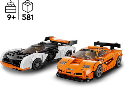 LEGO  Conjunto Speed Champions McLaren Solus GT e McLaren F1 LM, 2 brinquedos icônicos de carros de corrida para meninos e meninas de 9 anos ou mais, kit de construção de modelo de hipercarro, presente colecionável para crianças 76918