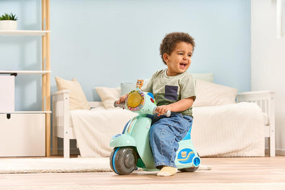 VTech  Patinete de passeio e equilíbrio 2 em 1 para bebês, azul, modo de bicicleta de equilíbrio e modo triciclo, farol iluminado, músicas, frases de segurança rodoviária e sons de patinete, brinquedo para crianças de 12, 18, 24 meses +, versão em inglês