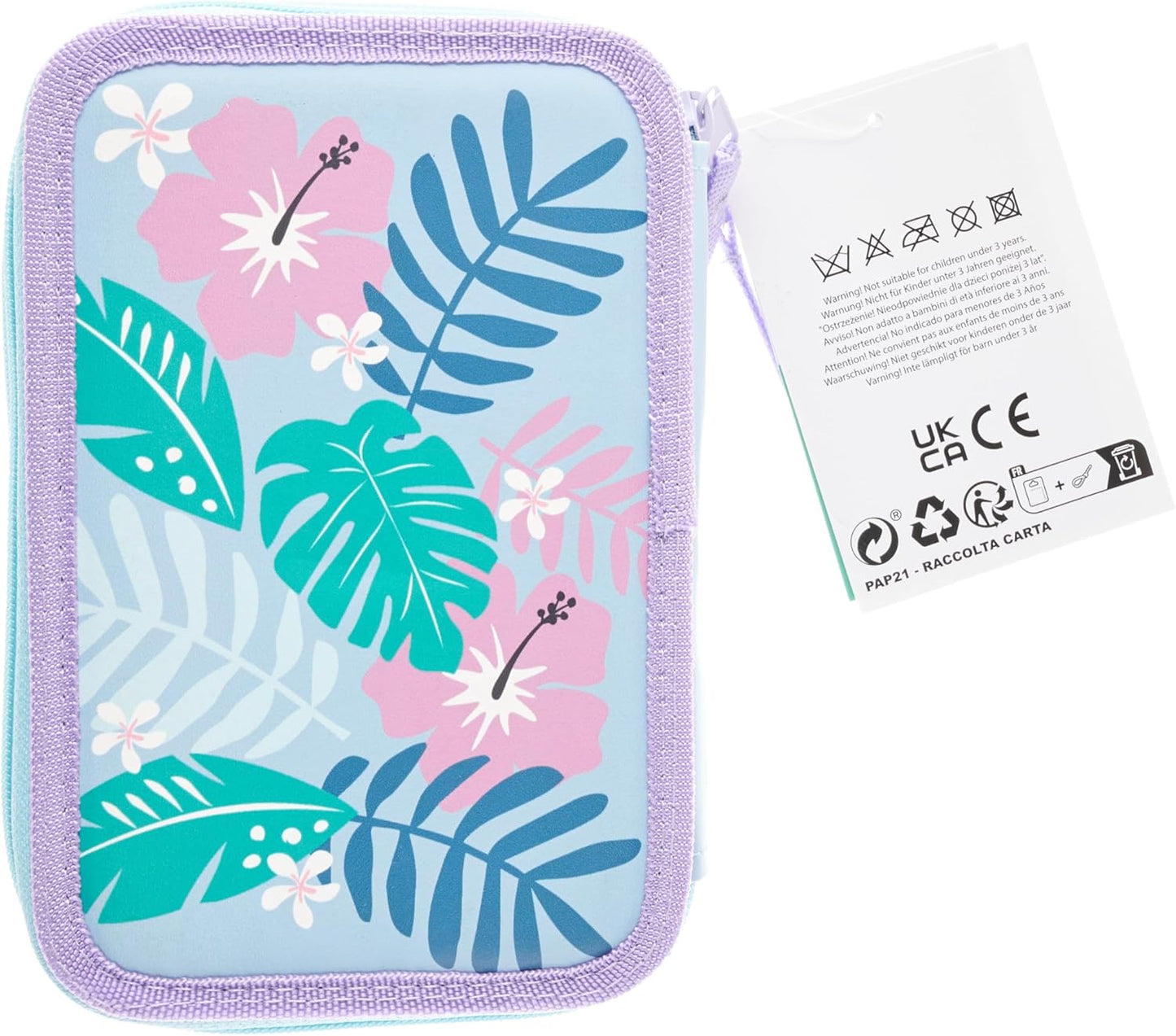 Disney Estojo de Lápis Cheio com Papelaria para Crianças, Material Escolar Lápis de Cor, Marcadores - Presentes para Meninas (Blue Frozen Double Zip)