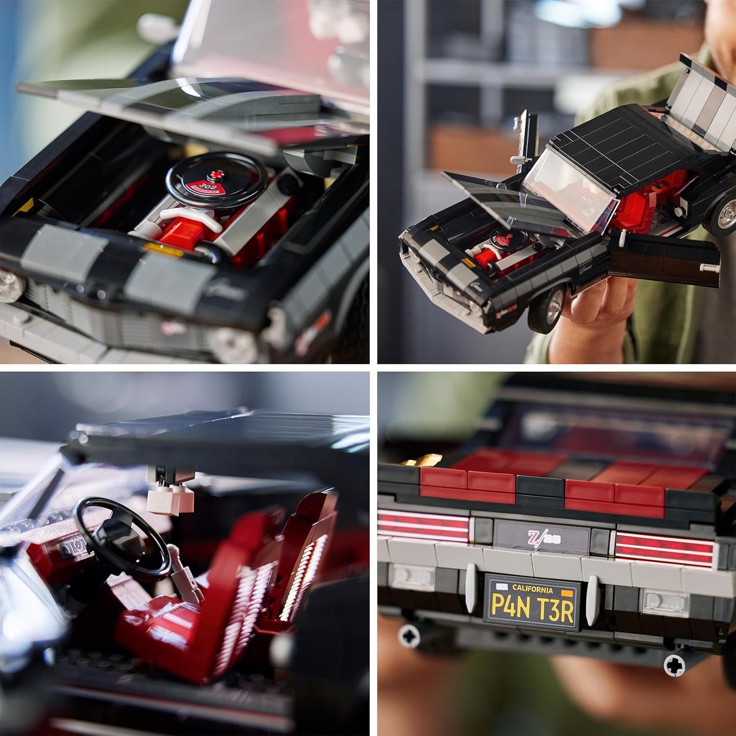 LEGO Ícones Chevrolet Camaro Z28, kit de construção de modelo de carro clássico personalizável para adultos, veículo muscular americano vintage, presente para o dia dos pais, ideia de presente 10304