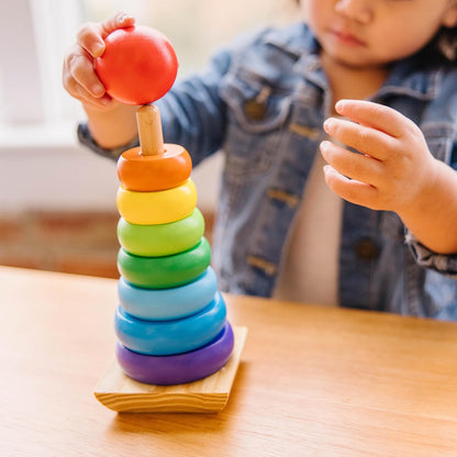 Melissa & Doug Rainbow Stacker | Brinquedo de Desenvolvimento | Habilidades Motoras | Resolução de problemas | 18 meses | Presente para menino ou menina