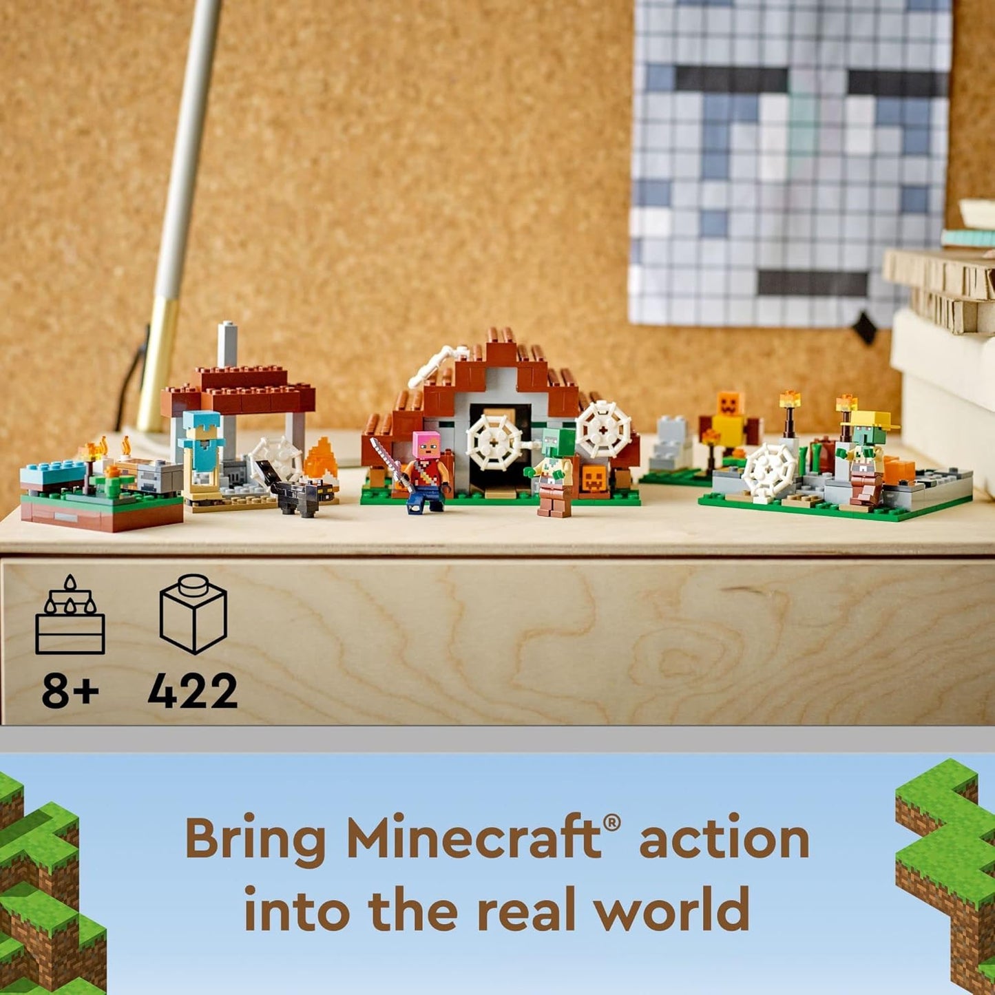 LEGO Kit de construção de vila abandonada do Minecraft 21190, conjunto de brinquedos zumbis do Minecraft, ideia de presente para crianças, meninas, meninos, idade 8+, com figuras de jogo, incluindo zumbis e caçadores de zumbis com acessórios